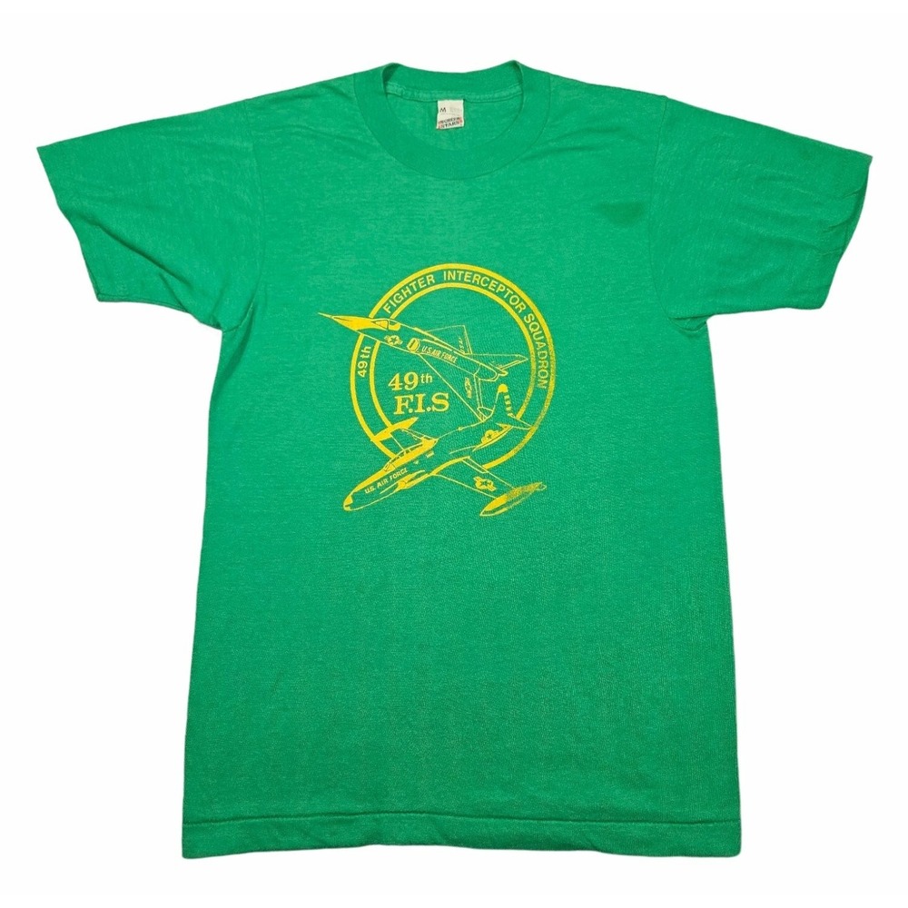 Screen Stars VTG 80s 49th FIS Fighter Interceptor Squadron T-Shirt Green Sz M